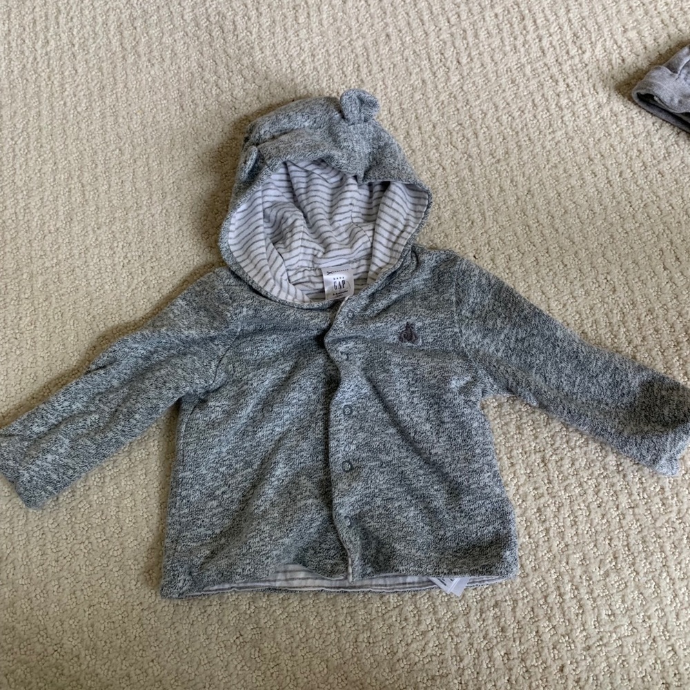 baby gap reversible unisex sweatshirt - gray